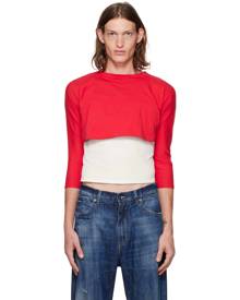 Alled-Martinez Red & White Layered Long Sleeve T-Shirt