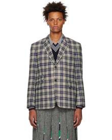 Thom Browne Gray Tartan Blazer