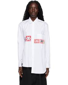 Comme des Garçons Shirt White Digital Invader Shirt