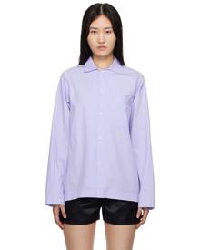 Tekla Blue Long Sleeve Pyjama Shirt