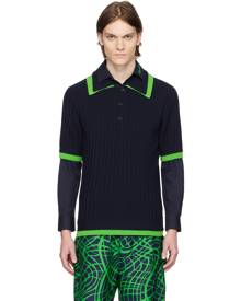 Moschino Navy Layered Polo