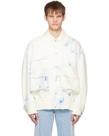 Feng Chen Wang White & Blue Printing Jacket