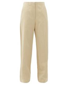 Raey - Front-seam Cotton And Linen-blend Chino Trousers - Womens - Tan Raey - Front-seam Cotton And Linen-blend Chino Trousers - Womens - Tan