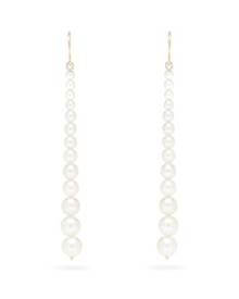 Mizuki - Short Diamond, Pearl & 14kt Gold Drop Earrings - Womens - Pearl Mizuki - Short Diamond, Pearl & 14kt Gold Drop Earrings - Womens - Pearl