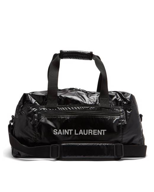 Mens Bags Gym bags and sports bags Saint Laurent Leather Duffle Porte-documents En Cuir Mat Embossé Crocodile in Black for Men 