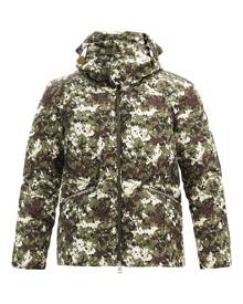 Moncler - Blanc Camouflage-print Quilted Down Coat - Mens - Green Multi