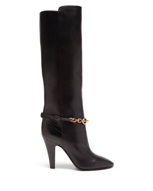 Saint Laurent Ella velvet 110mm thigh-high boots - Black