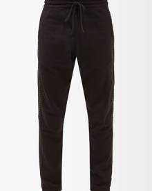 Moncler - Reflective-zigzag Cotton-jersey Track Pants - Mens - Black