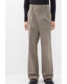 Walter Van Beirendonck - Wrestle High-waist Checked Trousers - Mens - Brown Multi