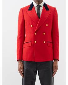 Gucci - Double-breasted Wool-blend Twill Blazer - Mens - Red