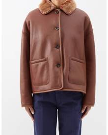 Cawley Studio - Reversible Shearling Leather Jacket - Womens - Brown Cawley Studio - Reversible Shearling Leather Jacket - Womens - Brown