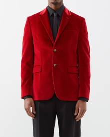 Paul Smith - Single-breasted Velvet Blazer - Mens - Red