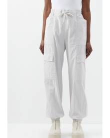 Moncler - Drawstring-waist Cotton Cargo Trousers - Womens - Light Grey Moncler - Drawstring-waist Cotton Cargo Trousers - Womens - Light Grey