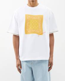 Jacquemus - Bandana-print Cotton-jersey T-shirt - Mens - White Multi Jacquemus - Bandana-print Cotton-jersey T-shirt - Mens - White Multi
