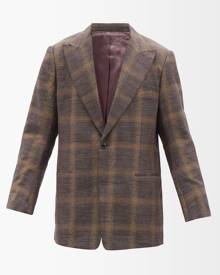 Needles - Check-jacquard Cotton-blend Suit Jacket - Mens - Brown