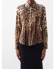 Dolce & Gabbana - Leopard-print Silk-satin Shirt - Womens - Leopard