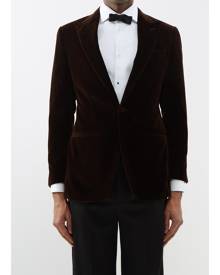 Thom Sweeney - Single-breasted Cotton-velvet Blazer - Mens - Brown