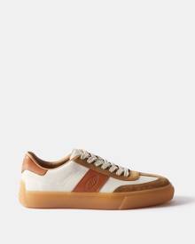 Tod's - Panelled Suede And Leather Trainers - Mens - White Brown