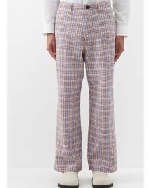 Itoh - Check-cotton Relaxed-leg Trousers - Mens - Multi