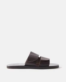 Ancient Greek Sandals - Blake Two-strap Leather Sandals - Mens - Brown