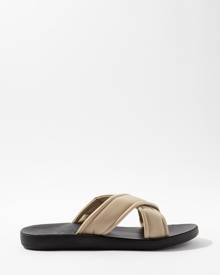 Ancient Greek Sandals - Paris Crossover-strap Leather Sandals - Mens - Black Cream