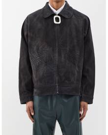 JW Anderson - Distressed Cotton-canvas Jacket - Mens - Black