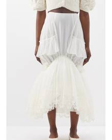 Simone Rocha - Ruffled Tulle Midi Skirt - Womens - Ivory