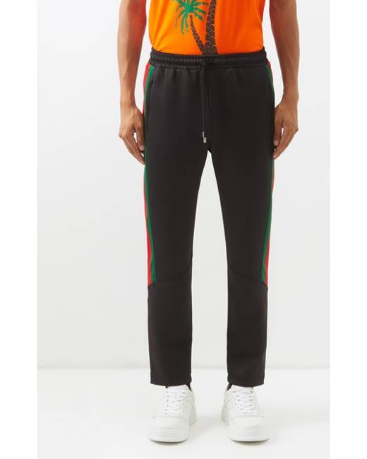 Jersey wide leg pant with Web stripe in white | GUCCI® US