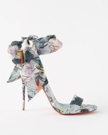 Christian Louboutin - Sandale Du Désert 100 Bow-tied Silk Sandals - Womens - Multi