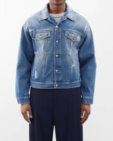 Mm6 Maison Margiela - Distressed Denim Jacket - Mens - Blue