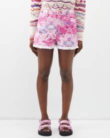 Isabel Marant Étoile - Lesia Tie-dye Denim Shorts - Womens - Pink Multi