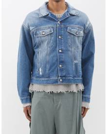 Mm6 Maison Margiela - Distressed Denim Jacket - Mens - Black