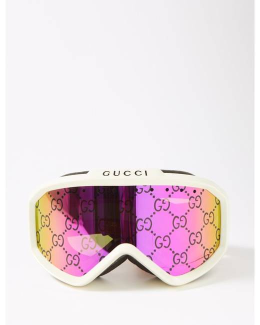 White Injected mask ski goggles, Moncler