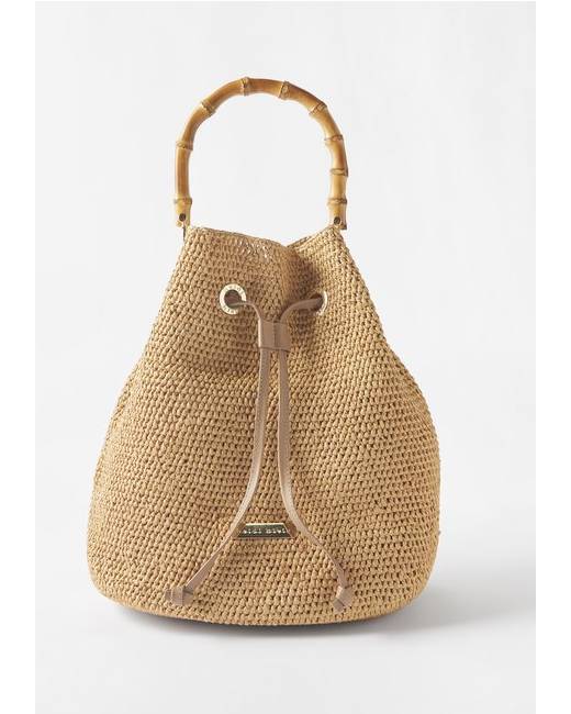 Women's Bayia Raffia Bucket Bag In