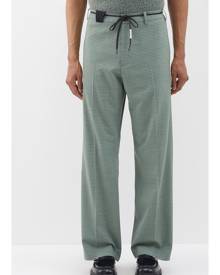 Marni - Drawstring Straight-leg Virgin Wool-blend Trousers - Mens - Green Mint