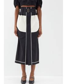 Ashlyn - Magnus Inside-out Crepe Midi Skirt - Womens - Black