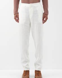 Zegna - Elasticated-waist Linen Trousers - Mens - White