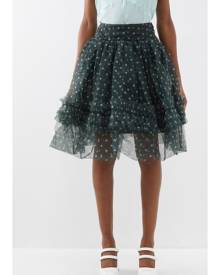 Molly Goddard - Bonnie Polka-dot Tulle Midi Skirt - Womens - Black White