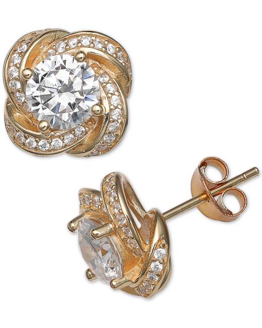 Giani Bernini Cubic Zirconia Clam Shell Stud Earrings In Sterling Silver,  Created For Macy'S for Women