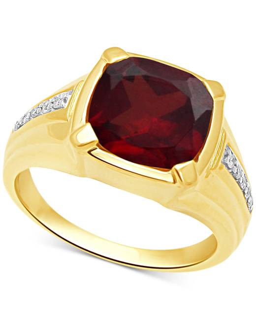 10K Yellow Gold Garnet & Diamond Men's Ring | Ben Moss Jewellers