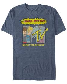 Mtv Men's Distressed Beavis and Butthead Head bangers Logo Short Sleeve T-Shirt Mtv Men's Distressed Beavis and Butthead Head bangers Logo Short Sleeve T-Shirt