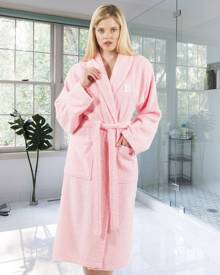Linum Home 100% Turkish Cotton Personalized Terry Bath Robe - Pink Bedding Linum Home 100% Turkish Cotton Personalized Terry Bath Robe - Pink Bedding