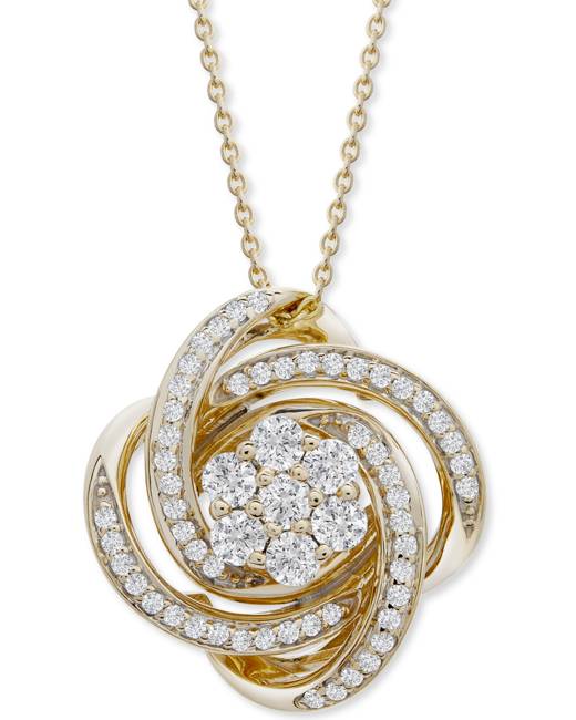 1 cttw SwaraEcom for Her Round Cut White Cubic Zirconia Bezel Set Solitaire Pendant Necklace in 14k Yellow Gold Plated Silver