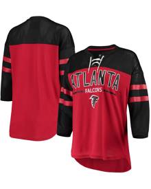 G-iii 4her By Carl Banks Women's Red, Black Atlanta Falcons Double Wing Lace-Up 3/4 Sleeve T-shirt G-iii 4her By Carl Banks Women's Red, Black Atlanta Falcons Double Wing Lace-Up 3/4 Sleeve T-shirt