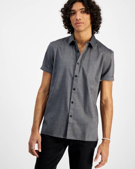 NEW MEN'S INC International Concepts Razon Linen Blend Causal Shirt L #72-57718 
