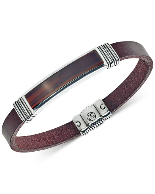 Genuine Leather Bracelet For Men Sterling Silver 925 - SunnyArmenia