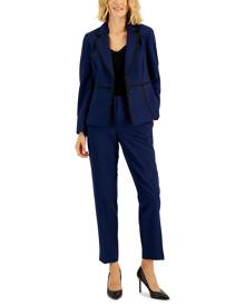 Le Suit Crepe Two-Button Framed Jacket & Slim Pants, Regular and Petite Sizes Le Suit Crepe Two-Button Framed Jacket & Slim Pants, Regular and Petite Sizes