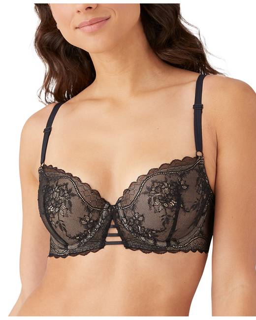 Triangle Plunge Push Up Bra with Lace