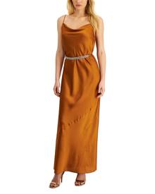 Donna Karan Women's Belted Maxi Slip Dress