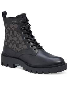 Coach Men's CitySole Leather and Signature Jacquard Boot Men's Shoes